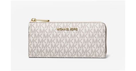 michael kors mens jet set logo zip-around wallet|Michael Kors vanilla jet set.